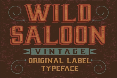 Wild Saloon - original Vintage Label Vector Typeface