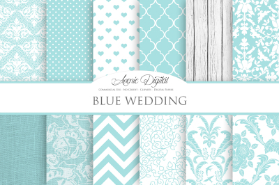 Blue Wedding Digital Paper