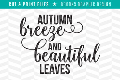 Autumn Breeze - DXF/SVG/PNG/PDF Cut & Print Files