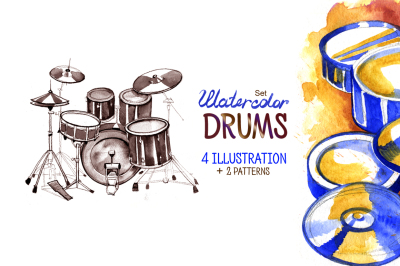 Watercolor drums.
