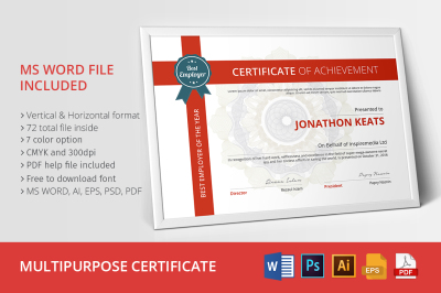 Multipurpose Certificate 02