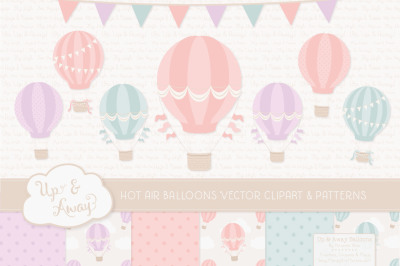 Pastel Girls Hot Air Balloons &amp; Patterns