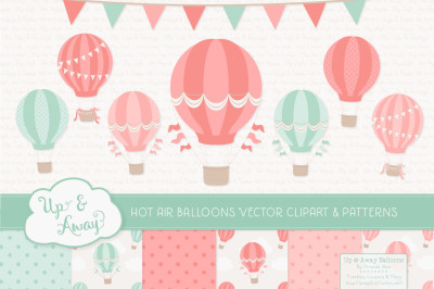 Mint &amp; Coral Hot Air Balloons &amp; Patterns