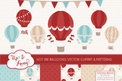 Red &amp; Robin Egg Hot Air Balloons &amp; Patterns