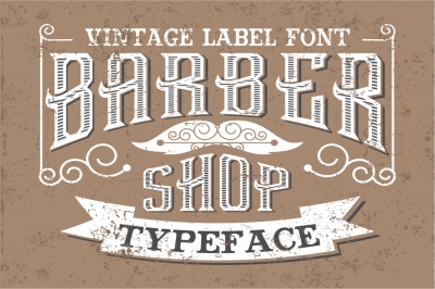 Vintage Barber Shop - handcrafted vector typeface