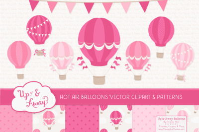 Hot Air Balloons &amp; Patterns in Shades of Pink 
