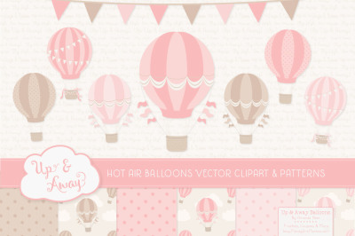 Soft Pink Hot Air Balloons &amp; Patterns