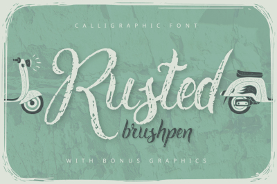 Rusted brushpen script + bonus