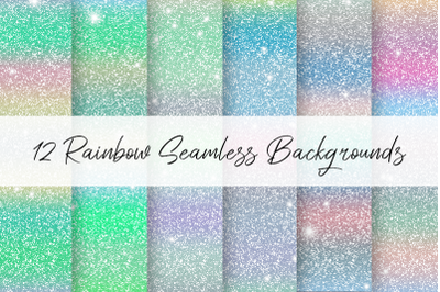 12 Rainbow Seamless Backgrounds