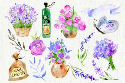 Watercolor Provence clipart