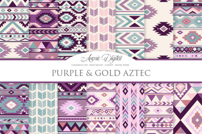 Purple Aztec Digital Paper