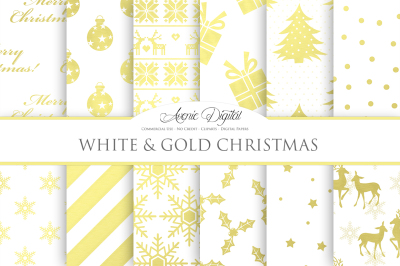 White and Gold Christmas Papers