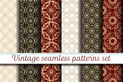 Vintage seamless patterns set