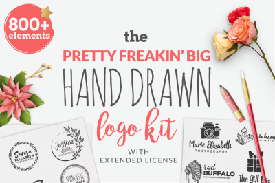 The Pretty Freakin' Big Hand Drawn Logo Design Kit