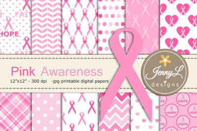 Breast Cancer Awareness Digital Papers & Cliparts