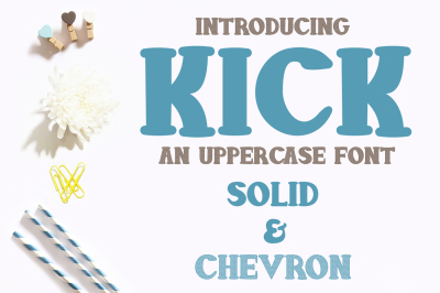 Kick Font - Solid and Chevron Letters - OTF &amp;amp; TTF