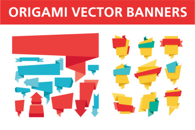 Origami Vector Banners & Ribbons