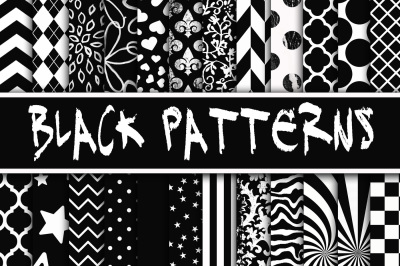 Black Patterns Digital Paper