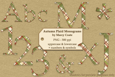 Autumn Plaid Monograms / Alphas Set