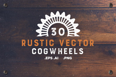 30 Rustic Vector Cogwheels