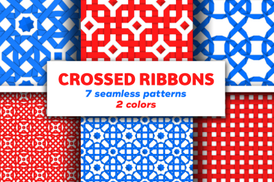 Crossed Ribbons Seamless Patterns