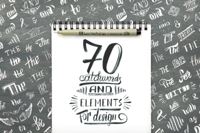 Handlettered catchwords and elements