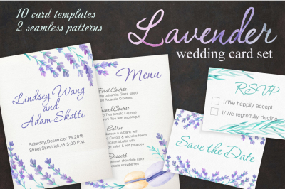 Lavender Wedding Card Set