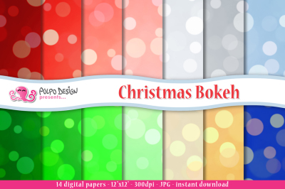 Christmas Bokeh digital paper