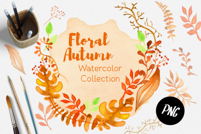 Floral Autumn Watercolor collection