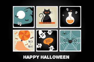 Halloween Cards Set