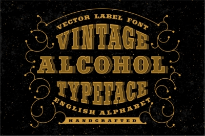 Vintage alcohol letters - handcrafted English alphabet