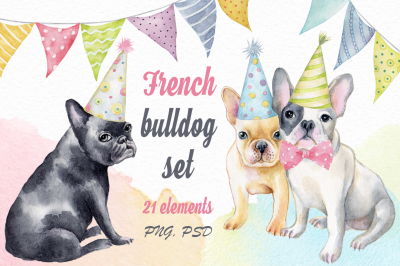 French bulldog set