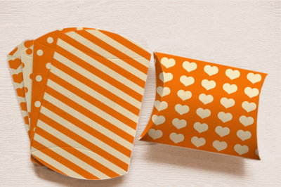 Orange Pillow Box Printable Trick or treat bag