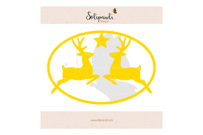Jumping Deers - Christmas - SVG and DXF Cut Files - for Cricut, Silhouette, Die Cut Machines // scrapbooking // paper crafts // #113
