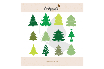 Christmas Tree Bundle - SVG and DXF Cut Files - for Cricut, Silhouette, Die Cut Machines // scrapbooking // paper crafts // solipandi //#115