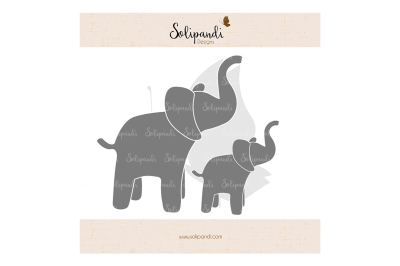 Elephant family - SVG and DXF Cut Files 