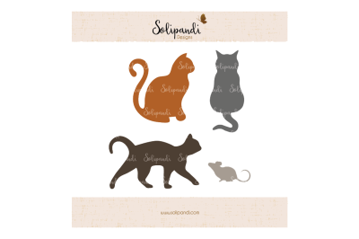 Cats and Mouse - SVG and DXF Cut Files - for Cricut, Silhouette, Die Cut Machines // scrapbooking // paper crafts // solipandi // #174