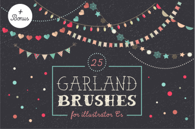Holidays Garland Brushes set + bonus