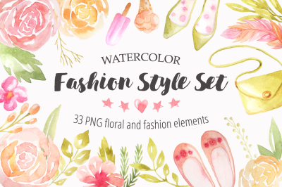 Watercolor Fashion Style Set