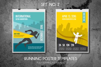 Running poster template-Set #2