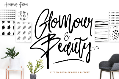Glamour Fonts+90 logos+Pattern