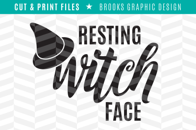 Resting Witch Face - DXF/SVG/PNG/PDF Cut & Print Files