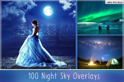 100 Night Sky Overlays