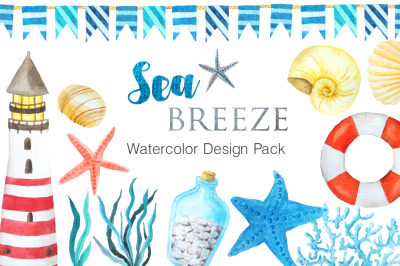 Watercolor Sea Breeze Set