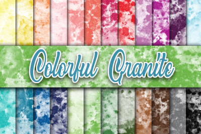 Colorful Granite Textures Digital Papers