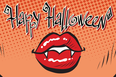 Happy Halloween mouth female vampire
