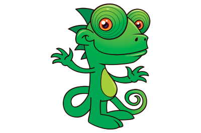 Happy Chameleon Cartoon