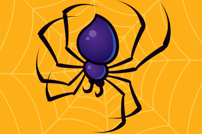 Spider With Web Background
