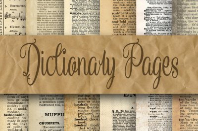 Dictionary Pages Digital Paper - 2 Sizes - 8.5x11 and 12x12