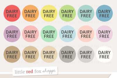 Dairy Free Food Label Clipart